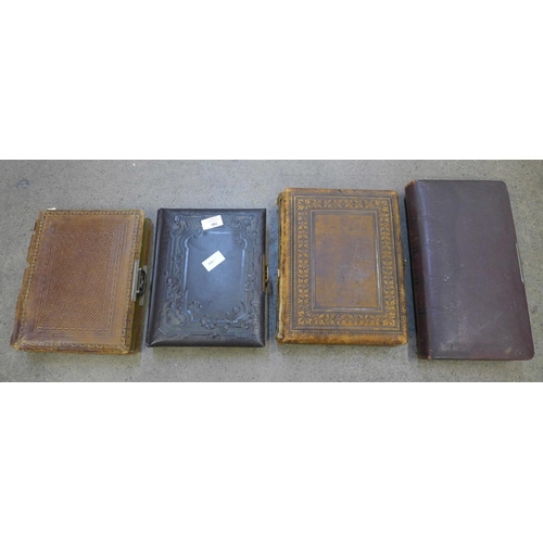 780 - Four Victorian photograph albums containing carte de visites and cabinet cards