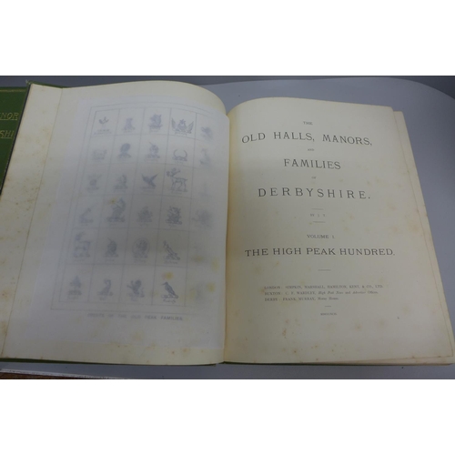 785 - Joseph Tilley, The Old Halls, Manors and Families of Derbyshire, four volumes, published 1892