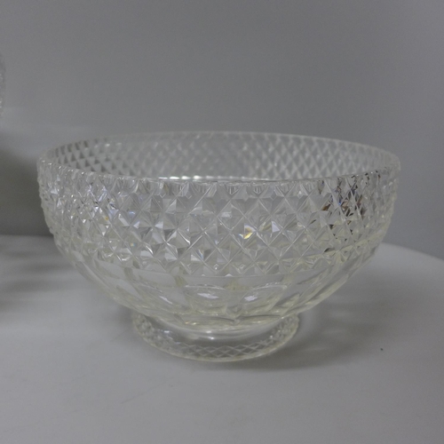 817 - A Stuart cut crystal bowl, and another glass bowl