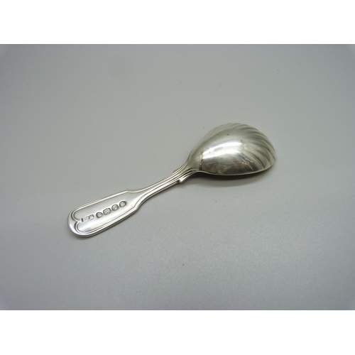 889 - A silver caddy spoon, London 1837, (William IV duty mark)