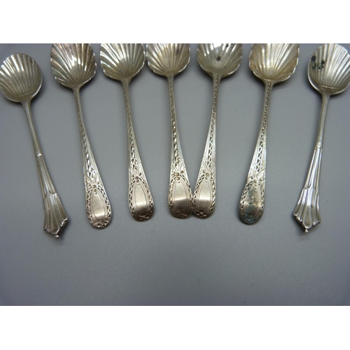 894 - Seven 19th Century silver spoons, 76g