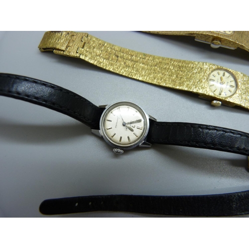 927 - A collection of lady's wristwatches including Omega and Cyma