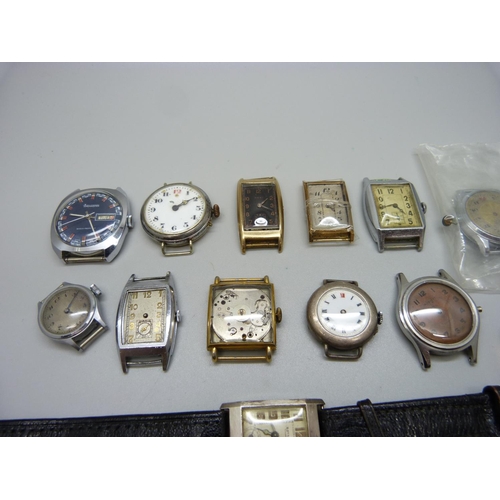 935 - A collection of mechanical wristwatches including silver, some a/f