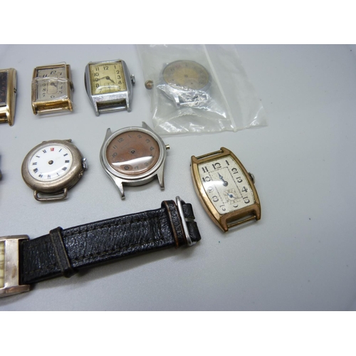 935 - A collection of mechanical wristwatches including silver, some a/f