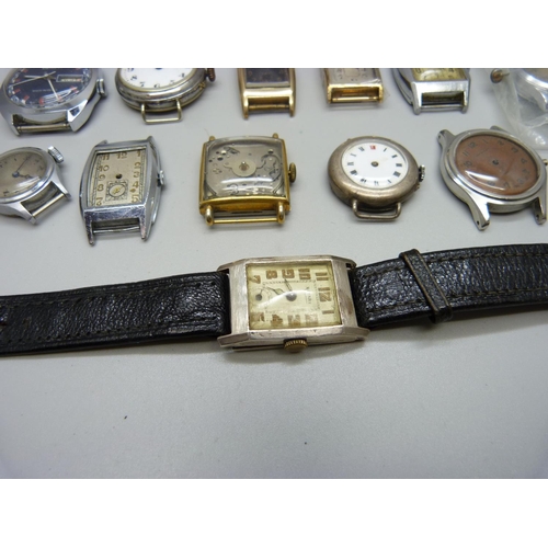 935 - A collection of mechanical wristwatches including silver, some a/f