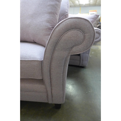 1400 - A pair of Mosta tweed pink upholstered sofas (3 + 2) - This lot is subject to VAT*