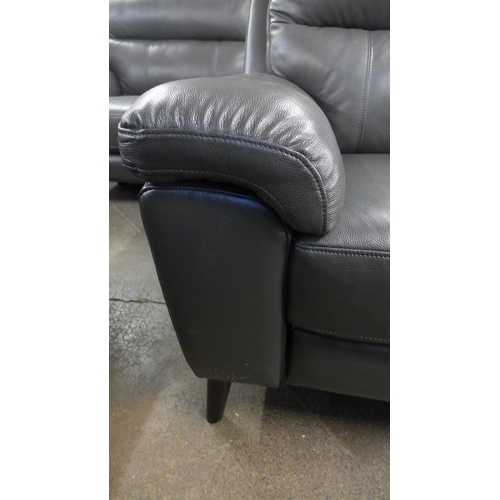 1437 - Grace Grey Leather 1 Seat power recliner armchair, Original RRP - £574.99 +VAT (4158-5) *This lot is... 