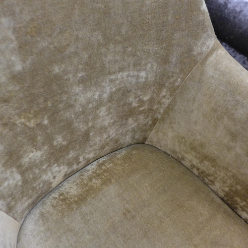 1322 - A gold velvet small armchair