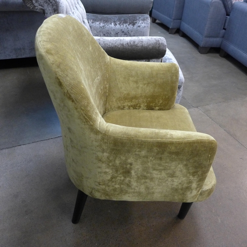 1322 - A gold velvet small armchair