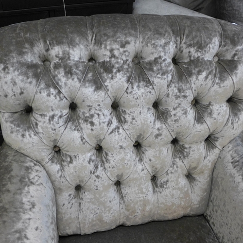 1330 - A mink velvet buttoned armchair