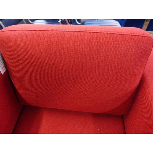 1413 - A red upholstered armchair