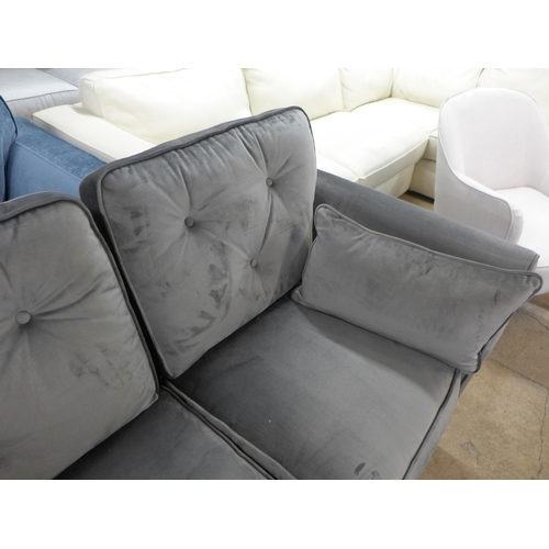 1418 - A Hoxton ash velvet two seater sofa