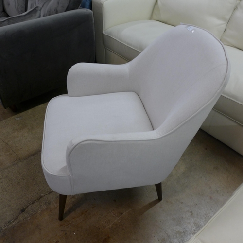 1419 - A white upholstered bedroom chair - damaged