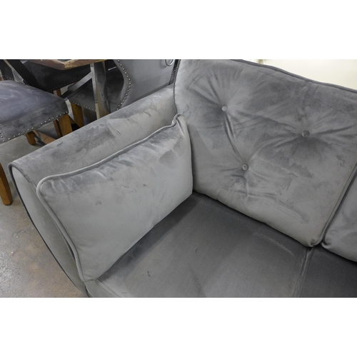 1448 - A Hoxton ash velvet two seater sofa