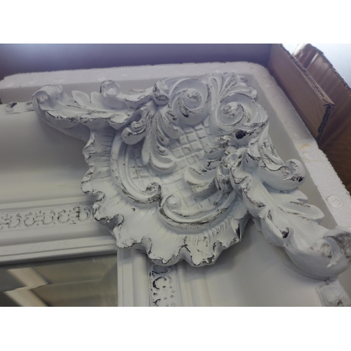 1460 - A large white antique style mirror, 240cm x 150cm