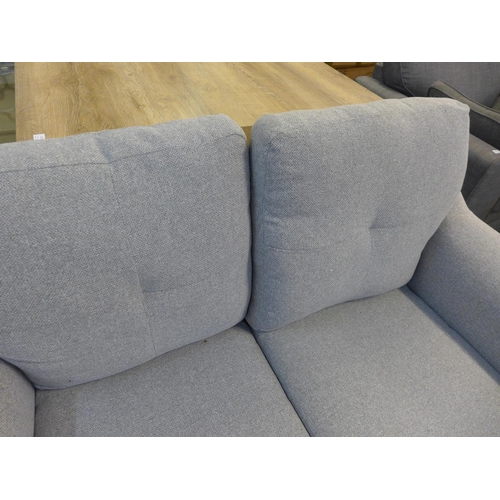 1532 - A grey upholstered two seater sofa - damaged