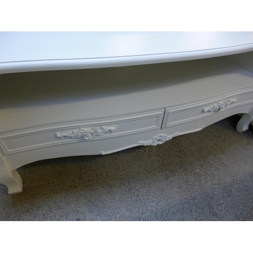 1578 - A white two drawer media unit