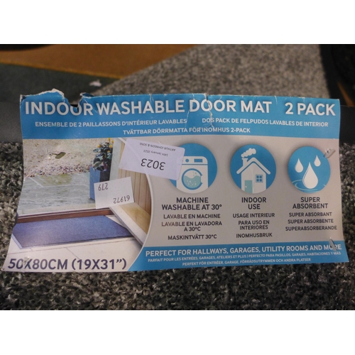 3023 - Washable Indoor Mat 2Pk  50 x 80CM(279-802)  * This lot is subject to vat