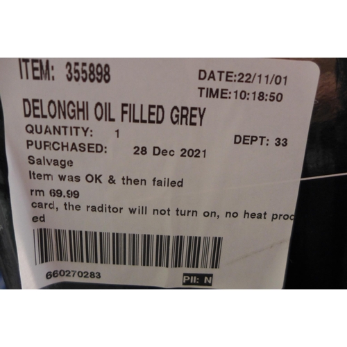 3038 - Delonghi Oil Filled Grey Radiator - TRRSO715E.G   (279-367)   * This lot is subject to vat