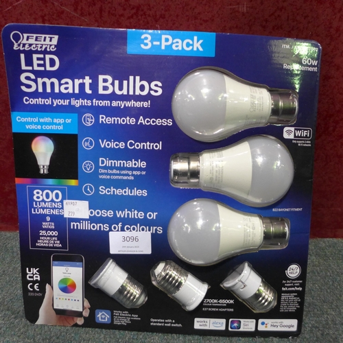 3096 - Feit LED Smart A60 Bulb Pack (279-318)   * This lot is subject to vat