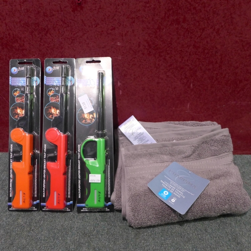 3110 - X-Lite Fire Lighters and Charisma Hand Towel Grey 50 x 90cm  (279-37,52)   * This lot is subject to ... 