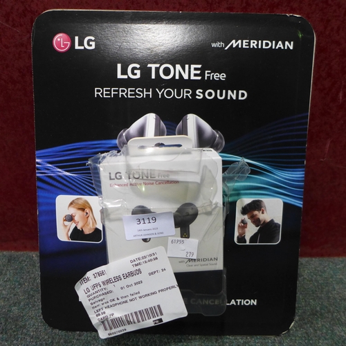 3119 - LG Ufp5 Wireless Earbuds Tone -UFP5  (279-342)   * This lot is subject to vat