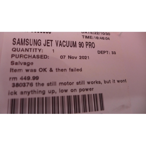 3121 - Samsung Jet Vacuum 90 Pro Vacuum cleaner With Battery, Original RRP £449.99 +vat   (279-336)   * Thi... 