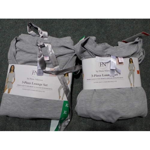 3139 - Box of women's flora Nikrroz, 3-piece grey loungewear sets, mixed size, approx. 15 sets * this lot i... 