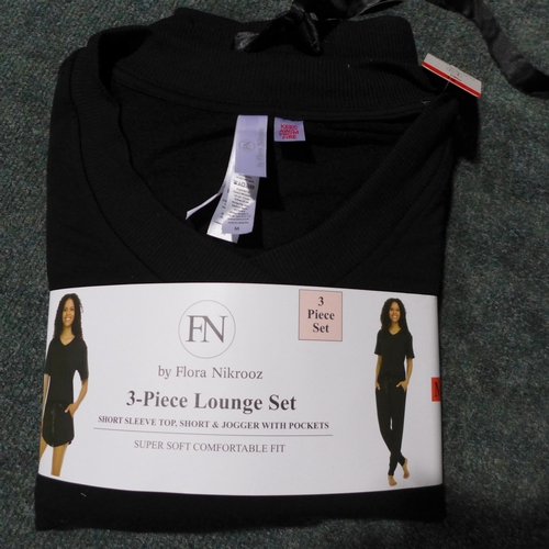 3142 - Box of women's flora Nikrooz, 3-piece black loungewear sets, mixed sizes, approx. 15 sets * this lot... 