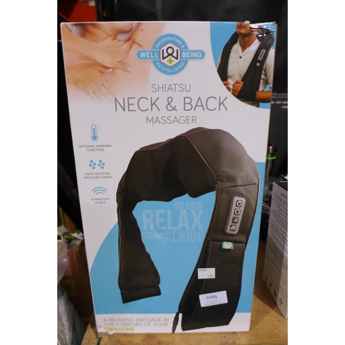 3394 - Wellbeing Shiatsu Neck/Back massager  (279-349)   * This lot is subject to vat