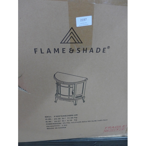 2197 - Flame and shade boxed electric fire