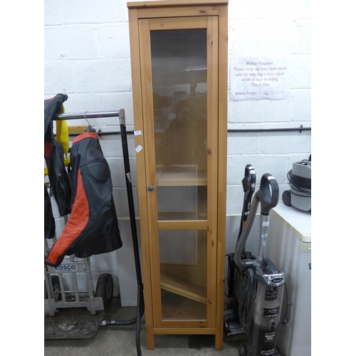 2201 - Glass/oak effect display cabinet & canvas print