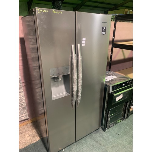 3430 - Hisense Stainless Steel Side By Side Fridge Freezer - model: RS694N4IIF, Original RRP £666.66 + vat ... 