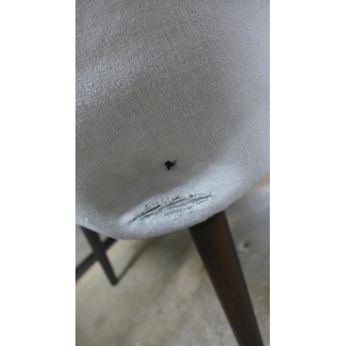 1419 - A white upholstered bedroom chair - damaged