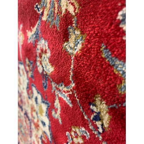 1541A - A rich red ground, full pile, cashmere rug, Shabass medallion design, 230cm x 160cm