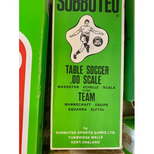 2134 - Subbuteo bundle: figures, mat, goals, game set, many boxed items from 1980's