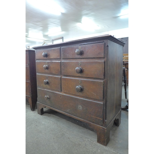 131 - A George III oak chest of drawers