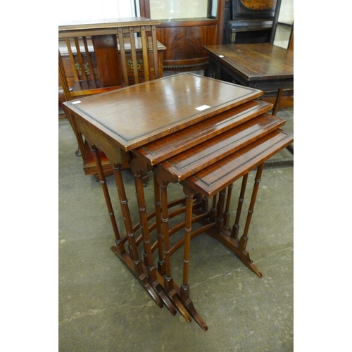 145 - An Edward VII mahogany nest of quartetto tables