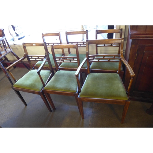 185 - A set of six George III style George Stone beech dining chairs