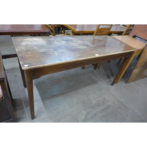 217 - An early 20th Century oak kitchen table, 74cms h, 153cms l, 58cms w  *Please note this lot is subjec... 