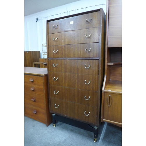 22 - A G-Plan Librenza tola wood and black chest of drawers