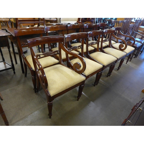 234 - A set of ten George IV style mahogany dining chairs