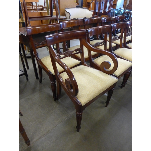 234 - A set of ten George IV style mahogany dining chairs