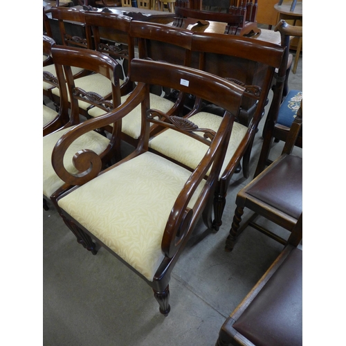 234 - A set of ten George IV style mahogany dining chairs