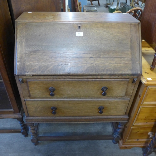 249 - An oak barleytwist bureau