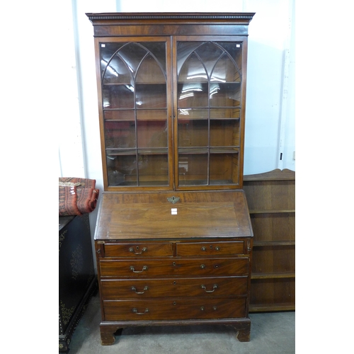 267 - A George III mahogany bureau bookcase