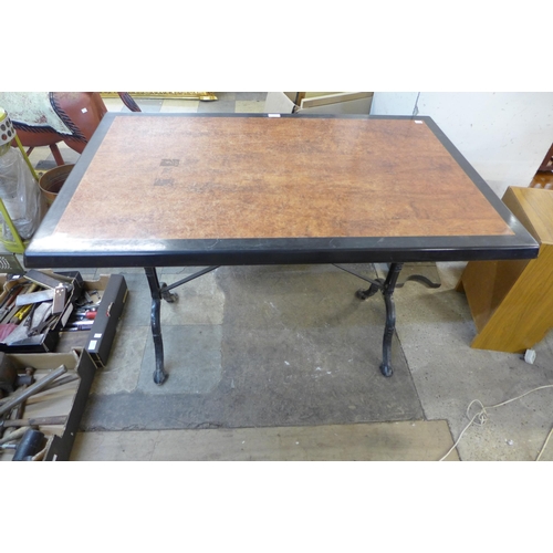 296 - A cast alloy based pub table