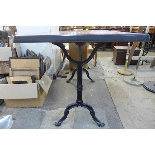 296 - A cast alloy based pub table