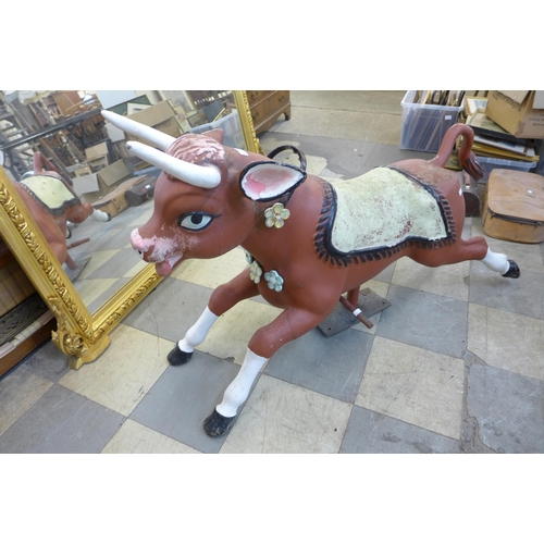 297 - A fairground ride bull seat