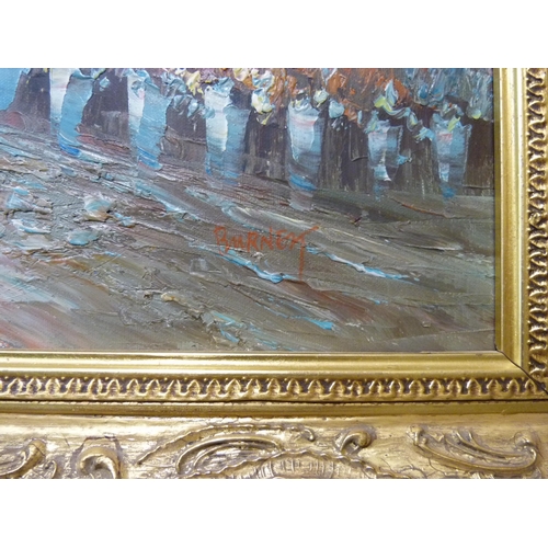 330 - A French Parisian street landscape, oil on canvas, framed